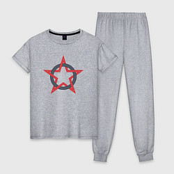 Пижама хлопковая женская Circle star USSR, цвет: меланж