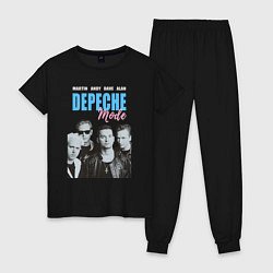 Пижама хлопковая женская Depeche Mode Vintage, цвет: черный