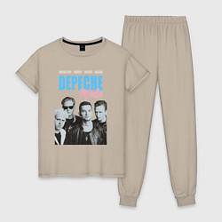 Пижама хлопковая женская Depeche Mode Vintage, цвет: миндальный