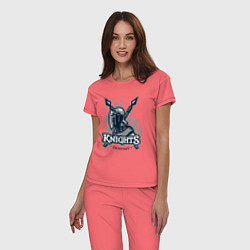 Пижама хлопковая женская Судьба рыцаря, цвет: коралловый — фото 2