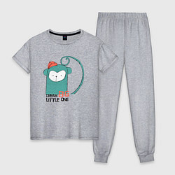 Пижама хлопковая женская Мечтай по-крупному малыш, цвет: меланж