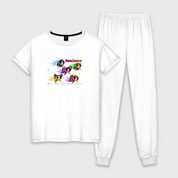 Пижама хлопковая женская NewJeans album Get Up Minji Hanni Danielle Haerin, цвет: белый