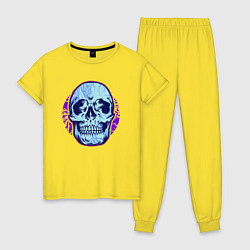 Пижама хлопковая женская Neon dead, цвет: желтый