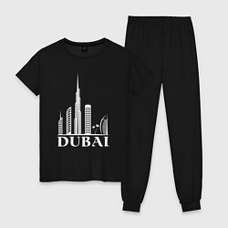 Пижама хлопковая женская City - Dubai, цвет: черный