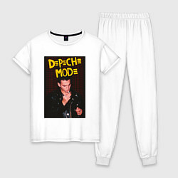Пижама хлопковая женская Depeche Mode Dave, цвет: белый