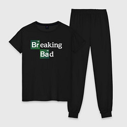 Пижама хлопковая женская Breaking bad logo, цвет: черный