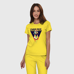 Пижама хлопковая женская Крис Пол, цвет: желтый — фото 2