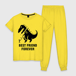 Пижама хлопковая женская Godzilla best friend, цвет: желтый