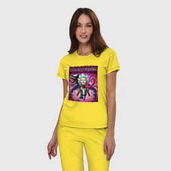 Пижама хлопковая женская Venom possessed Rick, цвет: желтый — фото 2