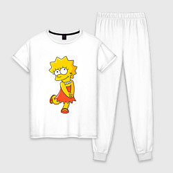 Пижама хлопковая женская Lisa Simpson, цвет: белый