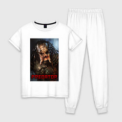 Пижама хлопковая женская Predator movie, цвет: белый