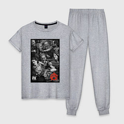 Пижама хлопковая женская Sons Of Anarchy all, цвет: меланж