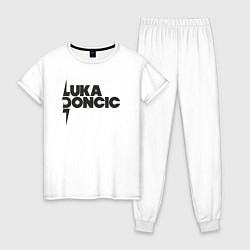 Пижама хлопковая женская Стиль Луки Дончича, цвет: белый