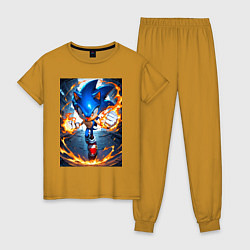 Женская пижама Соник огненные кулаки