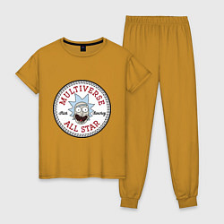 Пижама хлопковая женская Нашивка с Риком Санчесом, цвет: горчичный
