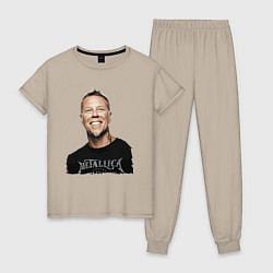 Пижама хлопковая женская James Alan Hetfield - Metallica leader, цвет: миндальный
