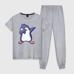 Пижама хлопковая женская Dab penguin, цвет: меланж