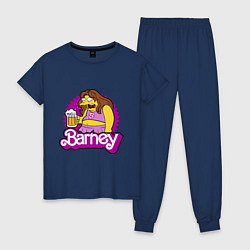 Пижама хлопковая женская Barney with beer, цвет: тёмно-синий