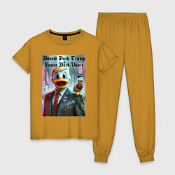 Пижама хлопковая женская Donald Duck Trump and James Duck Vance, цвет: горчичный
