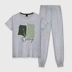 Пижама хлопковая женская Spring, цвет: меланж