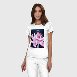 Пижама хлопковая женская Лиса танцует в платье, цвет: белый — фото 2