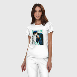 Пижама хлопковая женская Мегуми фусигуро манга, цвет: белый — фото 2