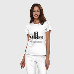 Пижама хлопковая женская Незабываемые, цвет: белый — фото 2