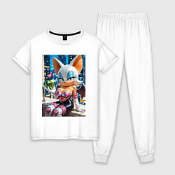 Пижама хлопковая женская Руж из Somic сидит с мастер изумрудом, цвет: белый
