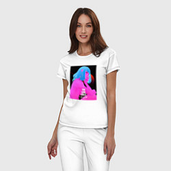 Пижама хлопковая женская You look lonely - i can fix that, цвет: белый — фото 2