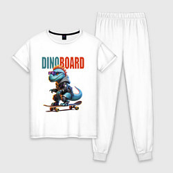 Женская пижама Cyber Dino is a cool skateboarder