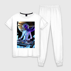 Пижама хлопковая женская Девушка космо DJ, цвет: белый
