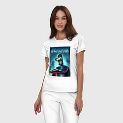 Пижама хлопковая женская Bender Batman - ai art collaboration, цвет: белый — фото 2