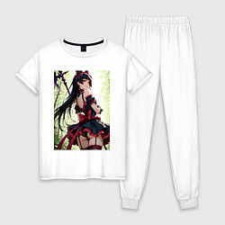 Пижама хлопковая женская Рори Меркурия посреди леса с алебардой, цвет: белый