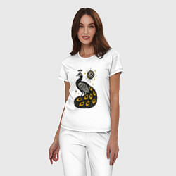 Пижама хлопковая женская Диско Павлин, цвет: белый — фото 2