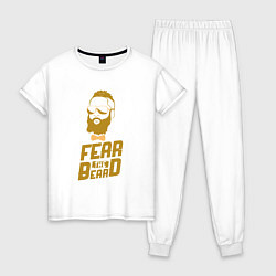 Пижама хлопковая женская Harden - fear the beard, цвет: белый