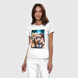 Пижама хлопковая женская 3 горе-подружки, цвет: белый — фото 2