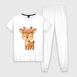 Женская пижама Милый олененок с венком