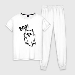 Женская пижама Сердитый котик призрак