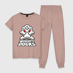 Пижама хлопковая женская HC Anaheim Ducks, цвет: пыльно-розовый