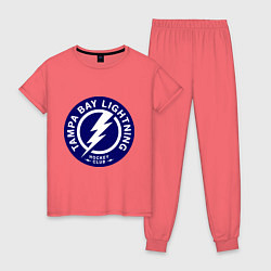 Пижама хлопковая женская HC Tampa Bay Lightning, цвет: коралловый