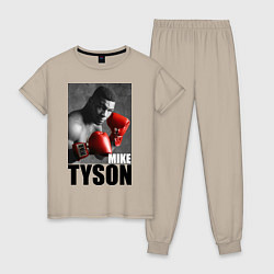 Пижама хлопковая женская Mike Tyson, цвет: миндальный