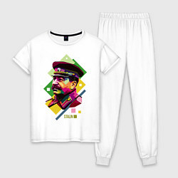 Пижама хлопковая женская Stalin Art, цвет: белый