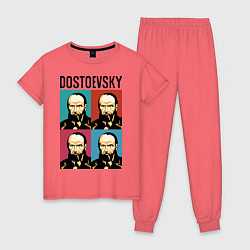 Пижама хлопковая женская Dostoevsky, цвет: коралловый