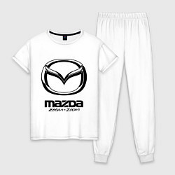 Пижама хлопковая женская Mazda Zoom-Zoom, цвет: белый