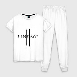 Пижама хлопковая женская Lineage logo, цвет: белый