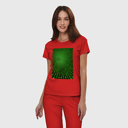 Пижама хлопковая женская Цифровая иллюзия, цвет: красный — фото 2