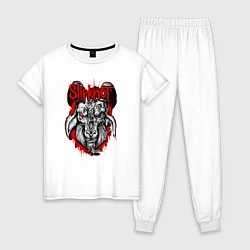 Пижама хлопковая женская Slipknot Goat, цвет: белый