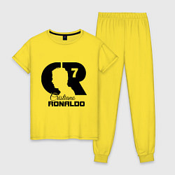 Пижама хлопковая женская CR Ronaldo 07, цвет: желтый