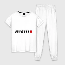 Пижама хлопковая женская Nissan nismo, цвет: белый