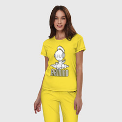 Пижама хлопковая женская Armind, цвет: желтый — фото 2